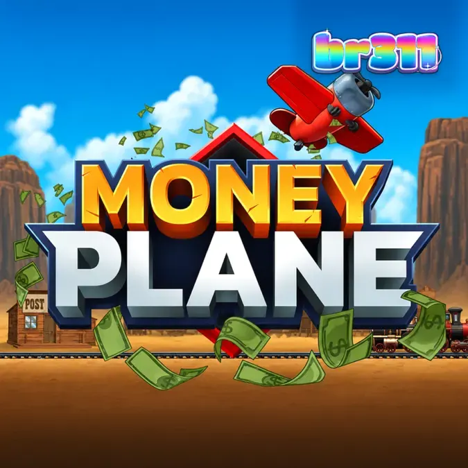 Interface de jogo do Money Plane com elementos visuais de voo e multiplicadores